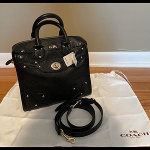NWT Coach Mini Rhyder 33 BLACK Leather Satchel Bag Purse 36049